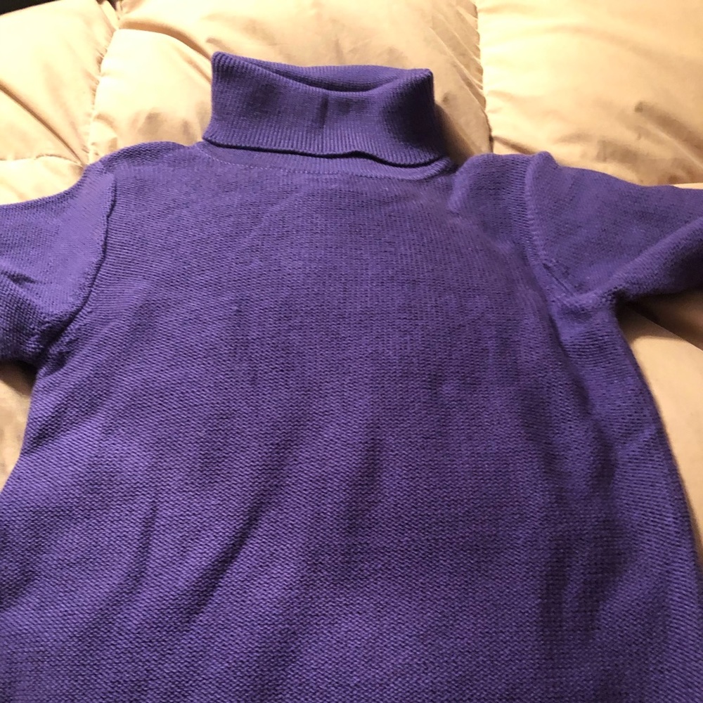 Purple girls turtle neck sweater. Size M 7/8